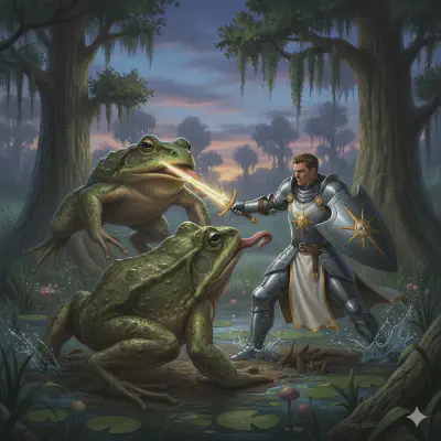 Bancroft fighting giant frogs